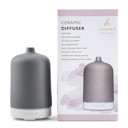 Aroma Natural Ceramic Diffuser - Grey by Nutshell with humidifier and air purifier features