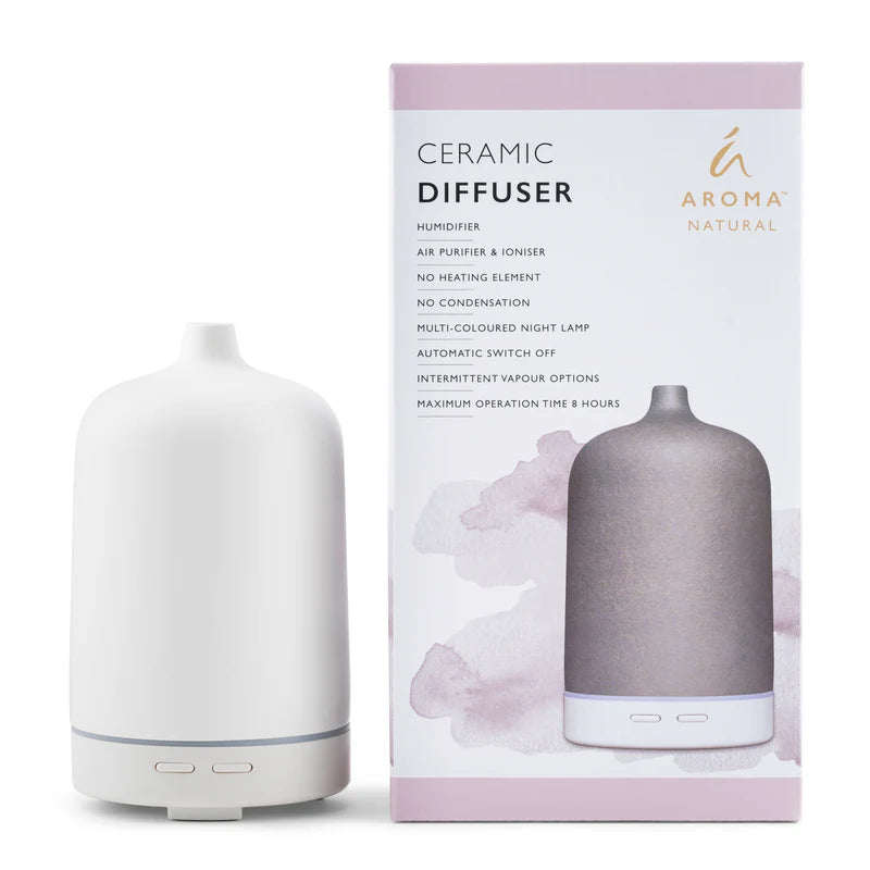 Aroma Natural Ceramic Diffuser - White by Nutshell with humidifier and air purifier features