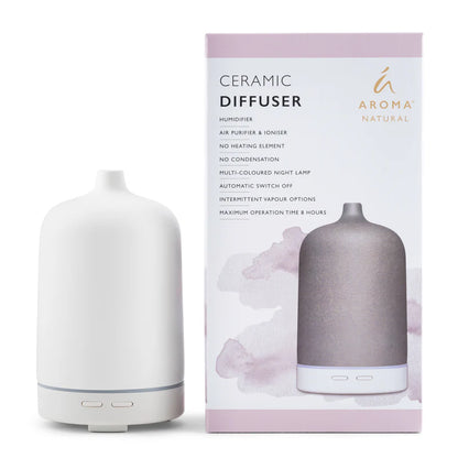 Aroma Natural Ceramic Diffuser - White by Nutshell with humidifier and air purifier features