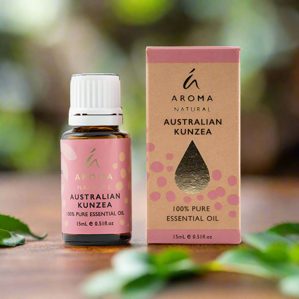 Nutshell Essential Oil 15mL Australian Kunzea 100 percent pure essential oil bottle with pink label and matching box