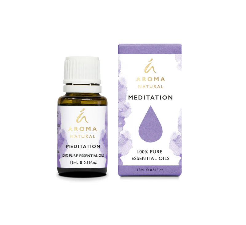 Nutshell Aroma Natural Meditation Essential Oil Blend 15ml bottle with purple and white packaging