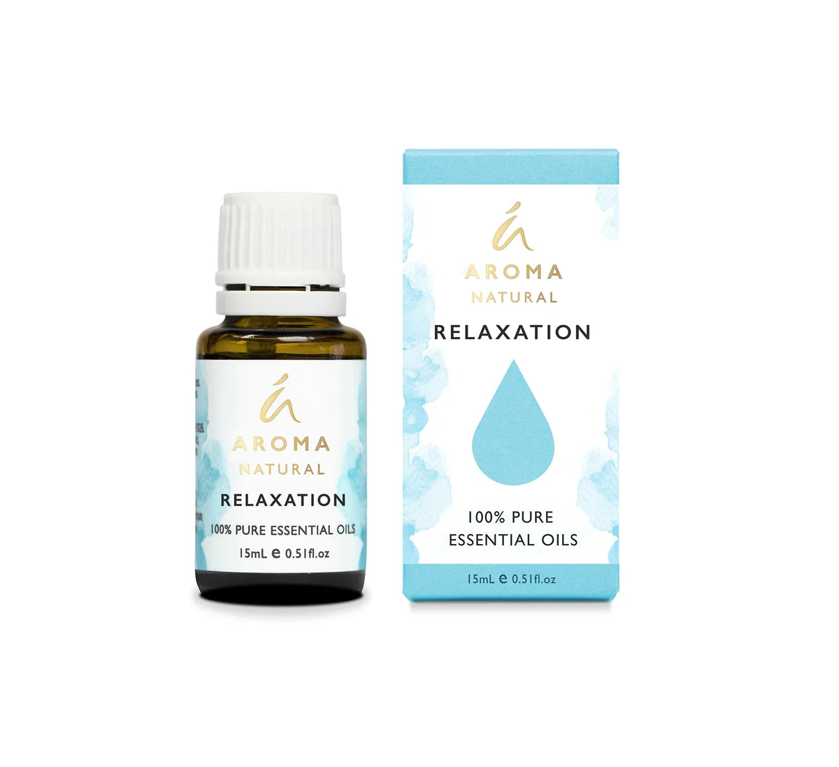 Nutshell Aroma Natural Relaxation Essential Oil Blend 15ml bottle with blue and white packaging