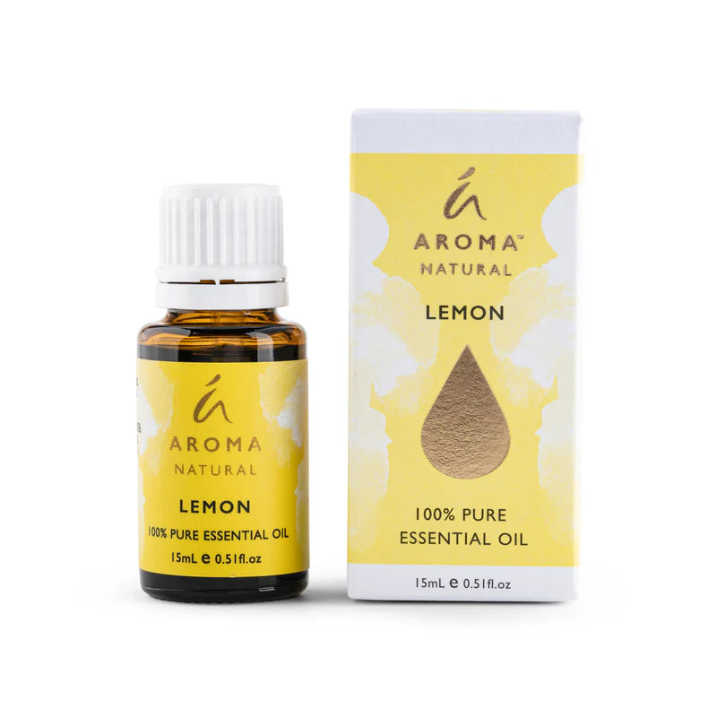 Nutshell Lemon Pure Essential Oil 15ml bottle with yellow and white packaging