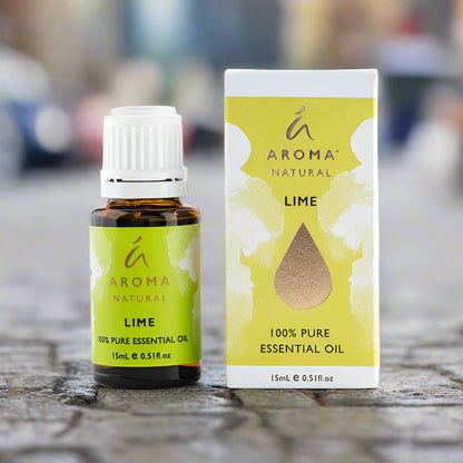 Nutshell Aroma Natural Lime Pure Essential Oil 15ml bottle with yellow packaging