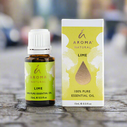 Nutshell Aroma Natural Lime Pure Essential Oil 15ml bottle with yellow packaging
