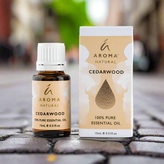 Nutshell Aroma Natural Cedarwood 100 Percent Pure Essential Oil 15ml bottle and box