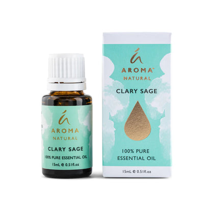 Nutshell Clary Sage Pure Essential Oil 15ml bottle with matching box packaging