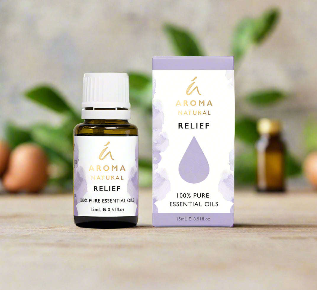 Nutshell Aroma Natural Relief Essential Oil Blend 100 percent pure 15ml bottle with packaging