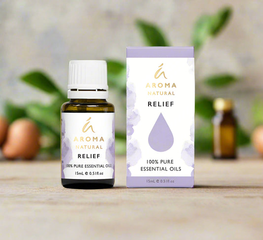 Nutshell Aroma Natural Relief Essential Oil Blend 100 percent pure 15ml bottle with packaging