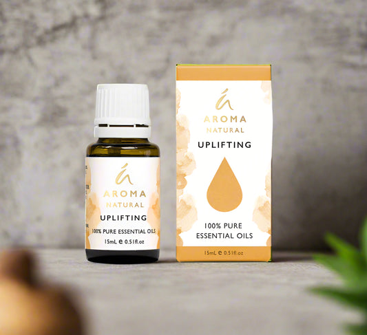 Nutshell Aroma Natural Uplifting Essential Oil Blend 15ml bottle with box packaging