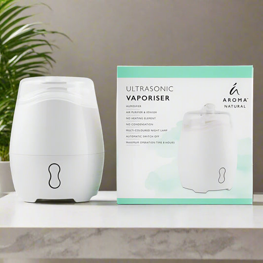 Nutshell Aroma Natural Vaporiser - White ultrasonic diffuser with humidifier and ionizer features