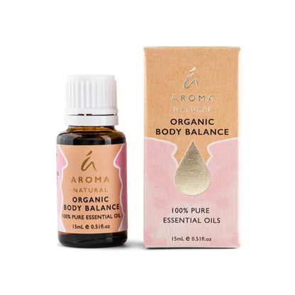 Nutshell Essential Oil Blend organic body balance 15ml bottle with matching pink and brown packaging