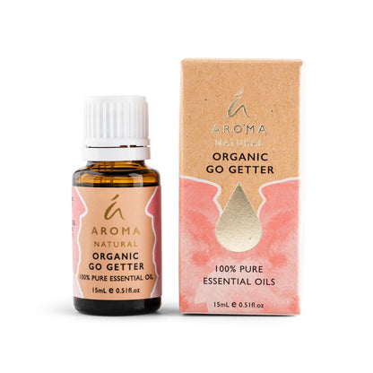 Nutshell Organic Go Getter Essential Oil Blend 15ml bottle with matching box packaging