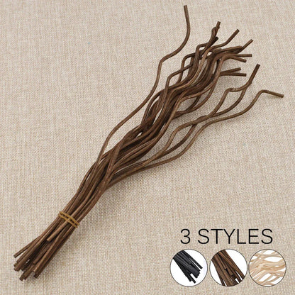 Nutshell aromatherapy wavy reed diffuser sticks bundle in natural brown color for air freshening