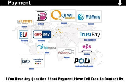 Various payment methods including iDeal and TrustPay on a world map background