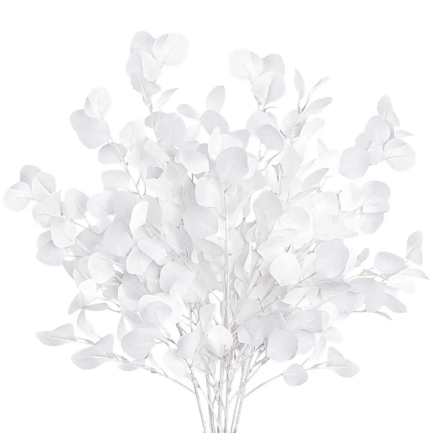 Artificial eucalyptus bouquet with white leaves perfect for home decor and arrangements