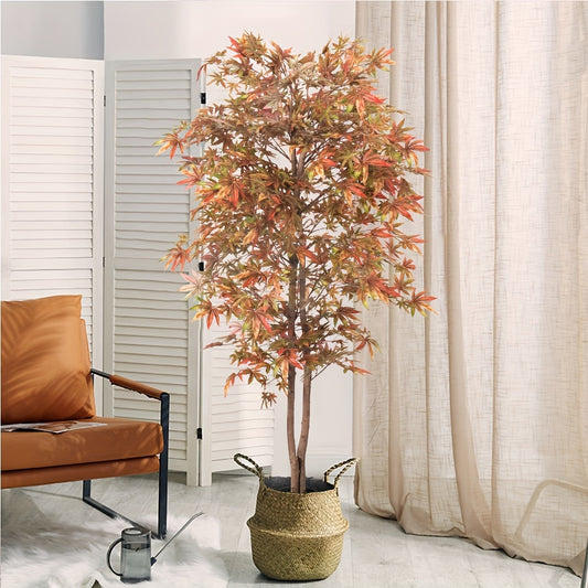 Nutshell artificial Japanese maple tree with vibrant leaves in a stylish pot, perfect for home decor