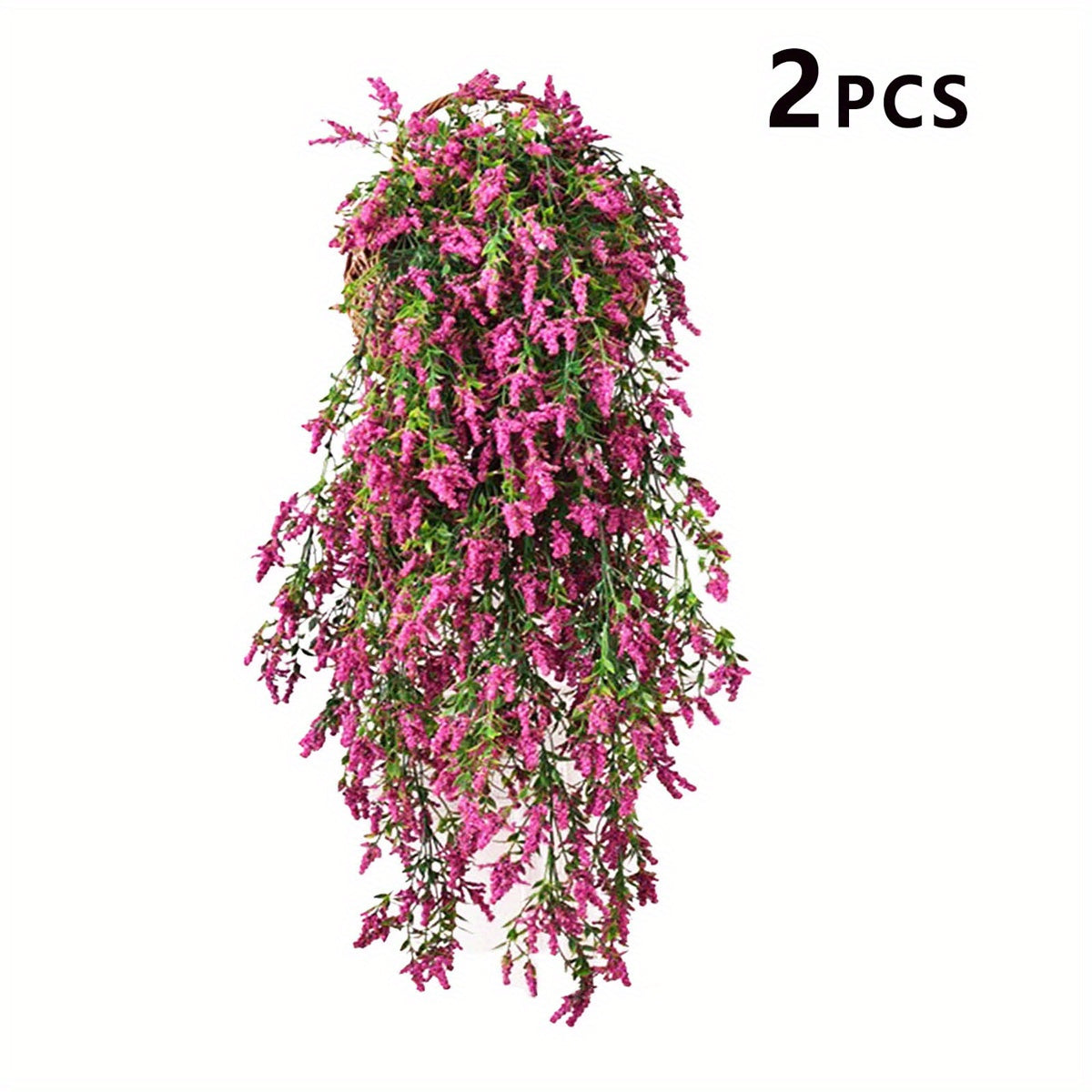 Two PCS of artificial lavender hanging plants for home decoration and adding a touch of elegance