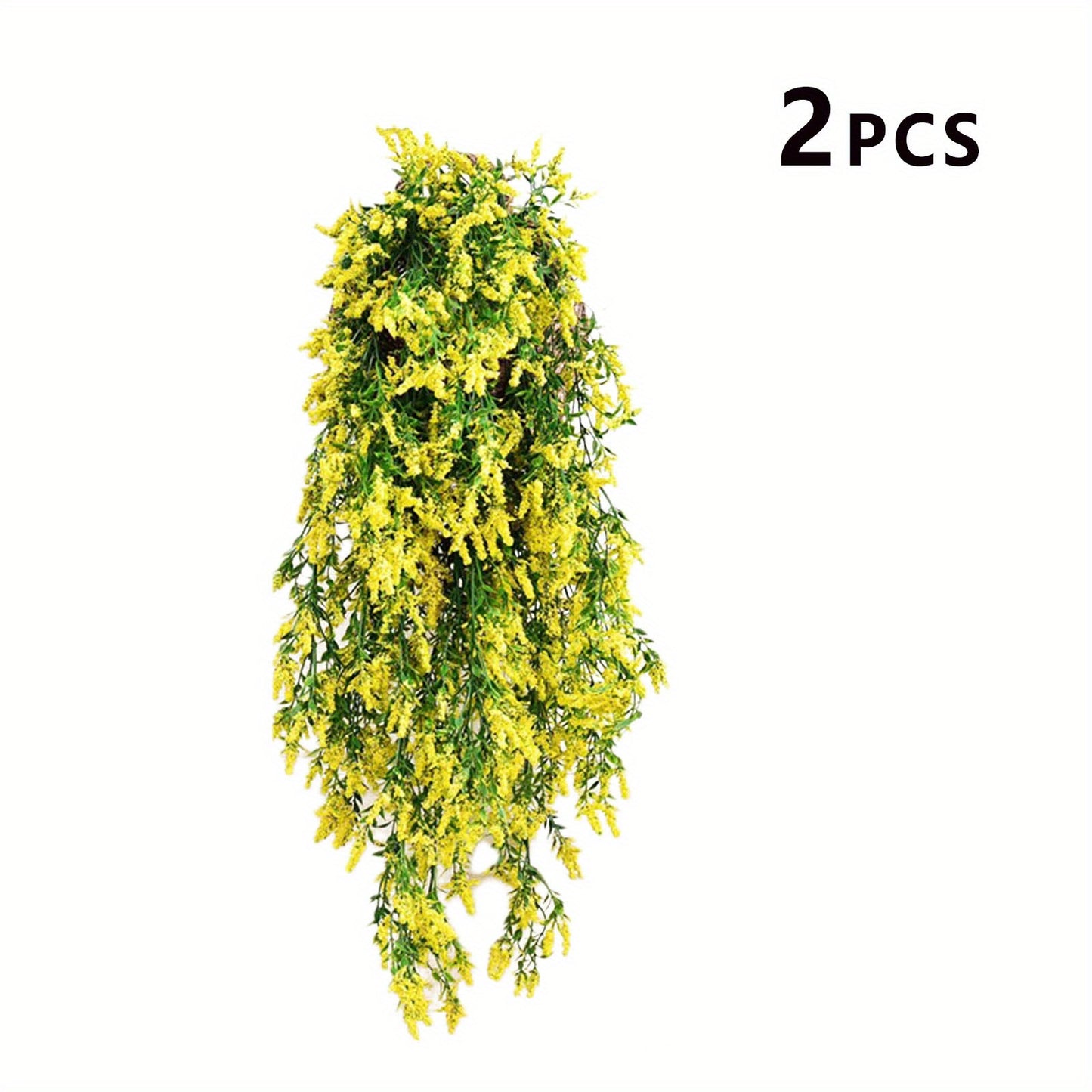 Nutshell 2 PCS artificial lavender hanging plants in vibrant yellow for home decor
