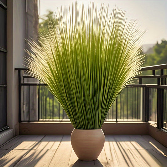 Nutshell artificial onion grass plant in a modern pot, adding greenery to home decor