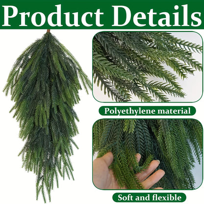 Artificial pine teardrop wreath made of soft and flexible polyethylene material