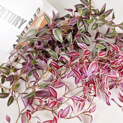 75cm Artificial Vines Leaves in Pink and Green for Home Decor and Photography Use