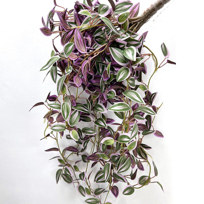 75cm Artificial Vines Leaves with Purple and Green Variegated Foliage for Home Decor