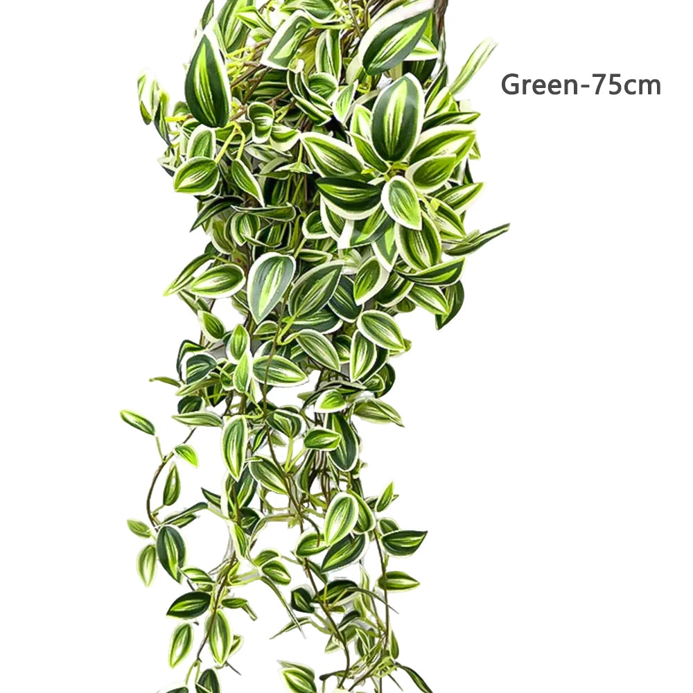 75cm Artificial Vines Leaves in Green, perfect for home decor and adding a natural touch