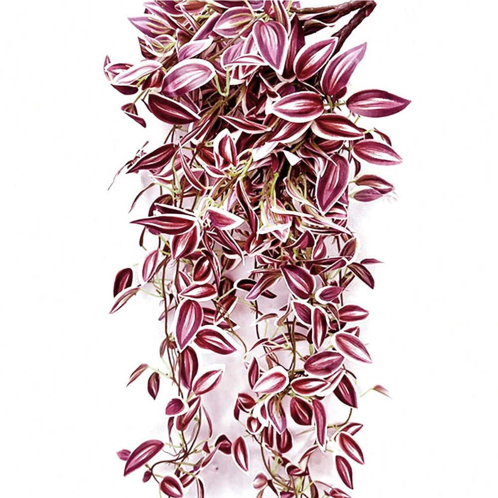 75cm Artificial Vines Leaves in pink and green for stylish home decoration and interior design