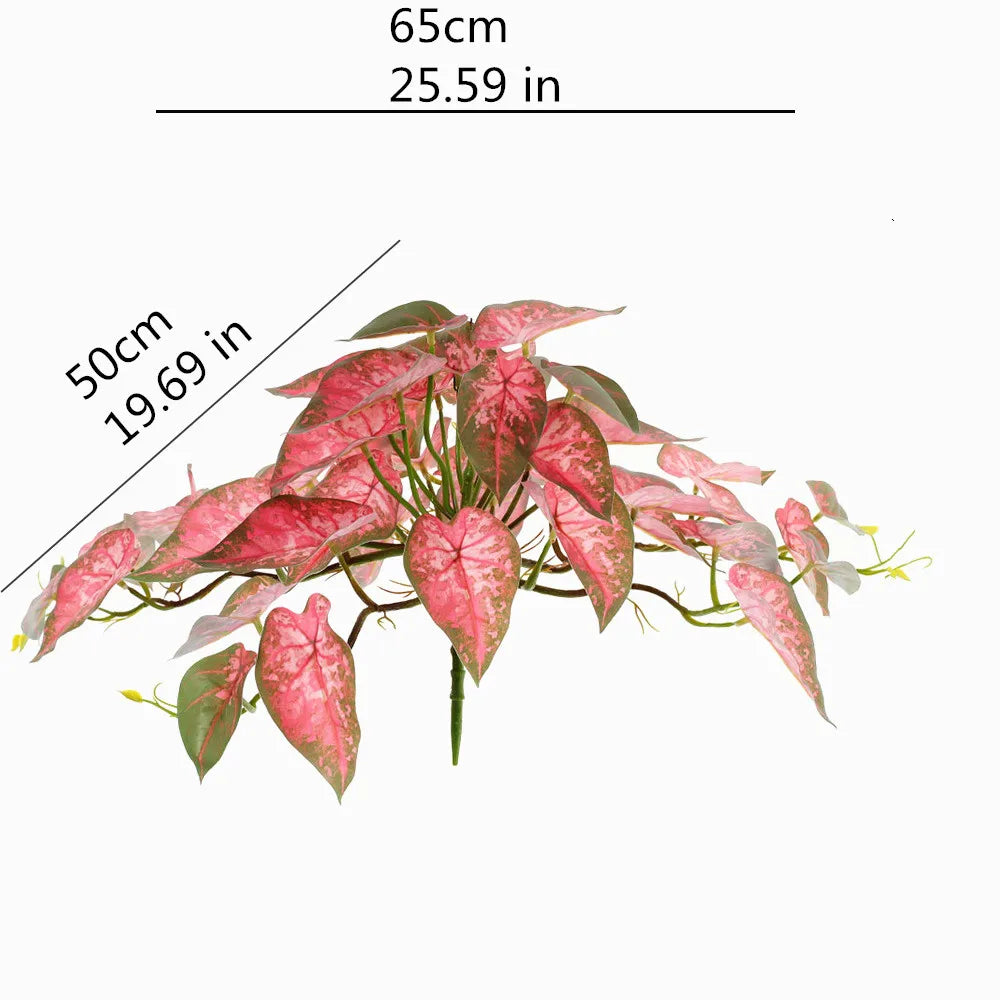 Nutshell Artificial Vines Leaves in vibrant pink and green colors, perfect for home decor or event styling