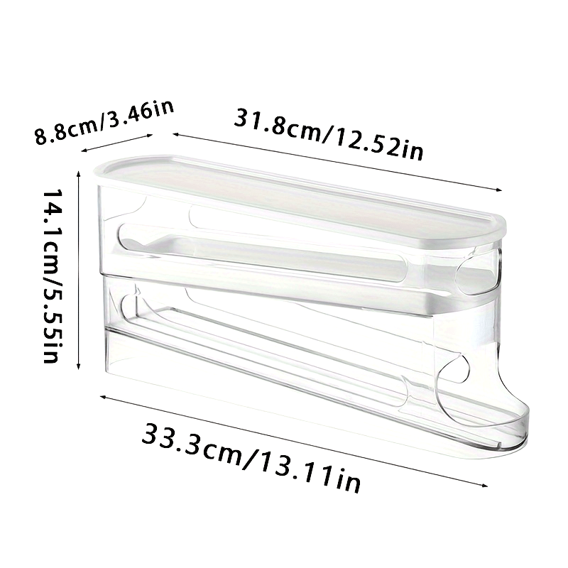 Nutshell automatic egg storage container in clear plastic, designed for organized kitchen storage