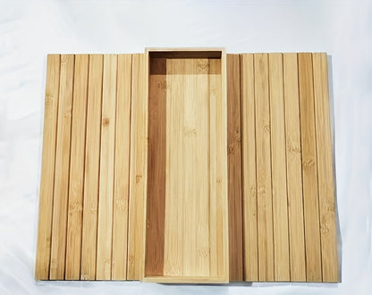 Nutshell Bamboo Armrest Tray with slatted design and central compartment for easy use