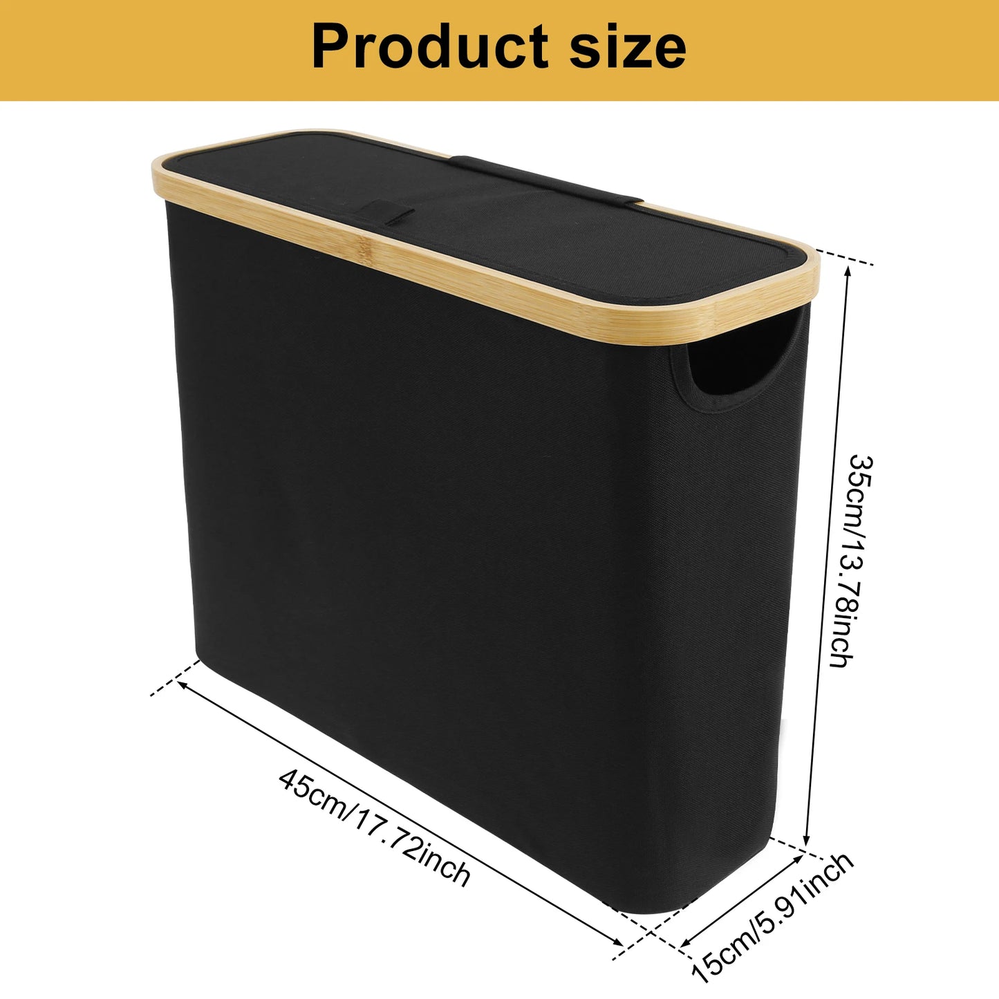 Nutshell Bamboo Toilet Paper Holder in sleek black design with convenient carrying handle