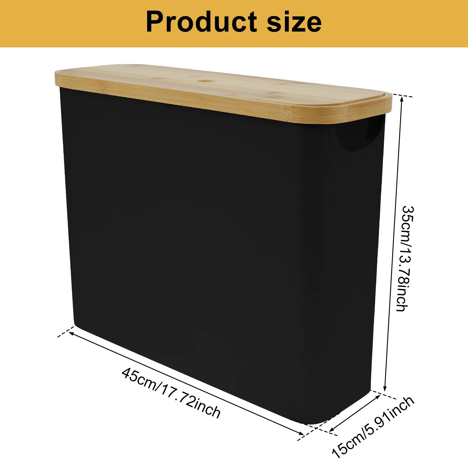 Nutshell Bamboo Toilet Paper Holder in sleek black with a stylish bamboo top for modern bathrooms