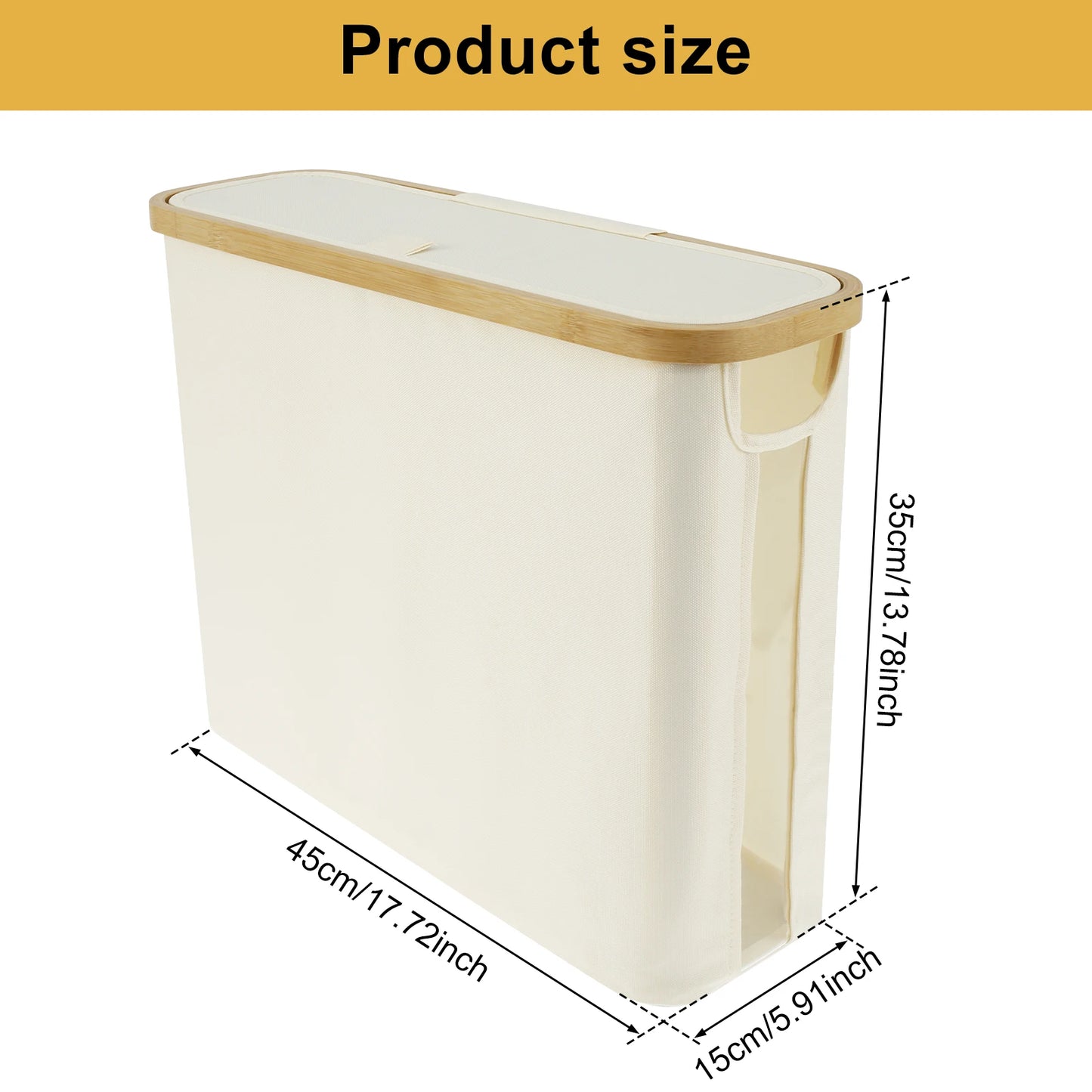 Bamboo Toilet Paper Holder with sleek design and dimensions of 17.72x5.91x13.78 inches for stylish storage
