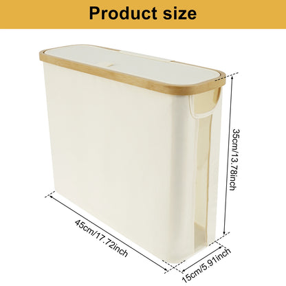 Bamboo Toilet Paper Holder with sleek design and dimensions of 17.72x5.91x13.78 inches for stylish storage