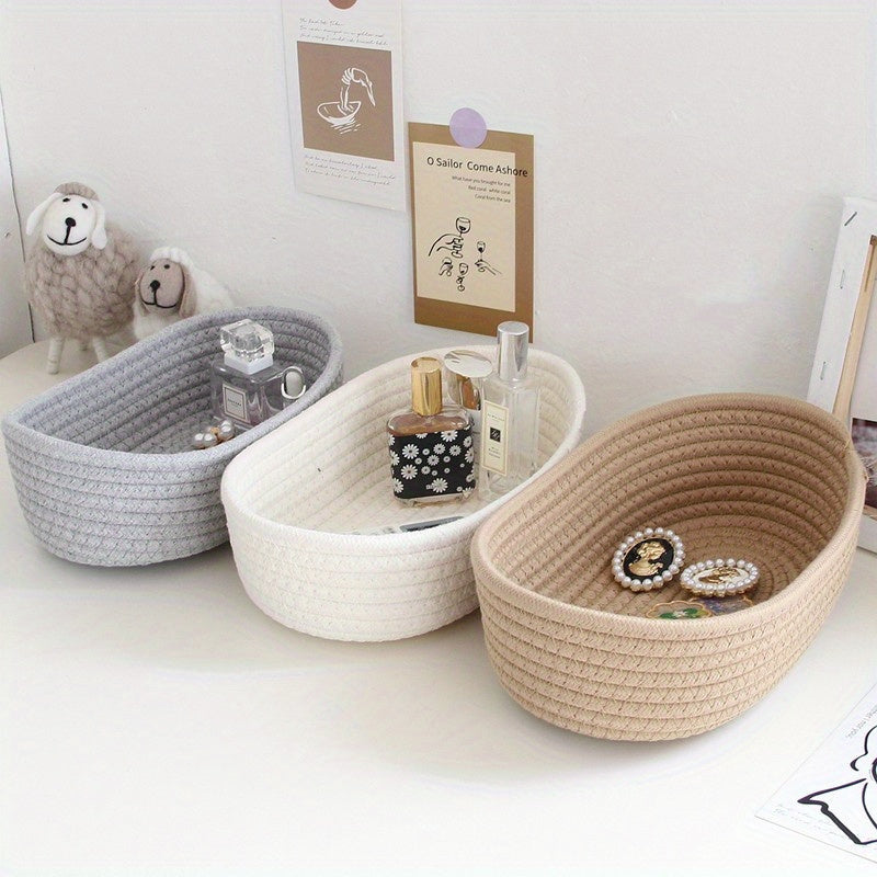 Nutshell stylish basket storage organizer in three colors for home decor and organization