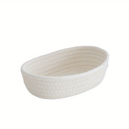 Nutshell stylish basket storage organizer in white fabric for home organization and decor