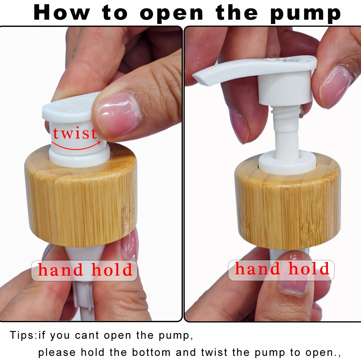 How to open the Bathroom Dispenser Set pump with twisting and holding technique