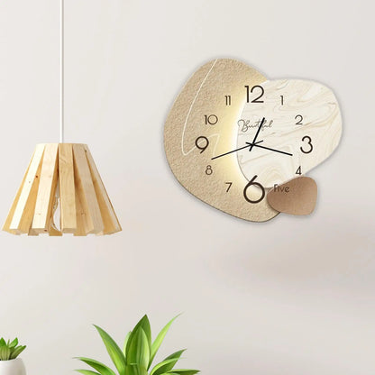 Nutshell Nordic wall clock with modern design and minimalist style featuring a beige color scheme