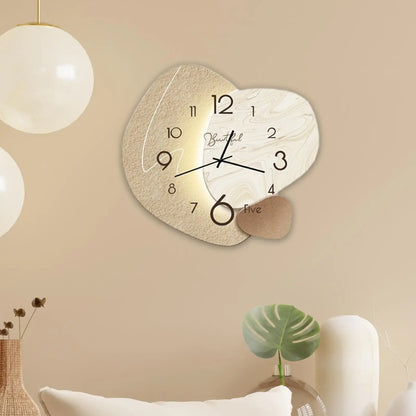 Stylish Nordic wall clock with a unique organic design and elegant numbers for modern home decor
