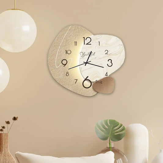 Stylish Nordic wall clock with a unique organic design and elegant numbers for modern home decor
