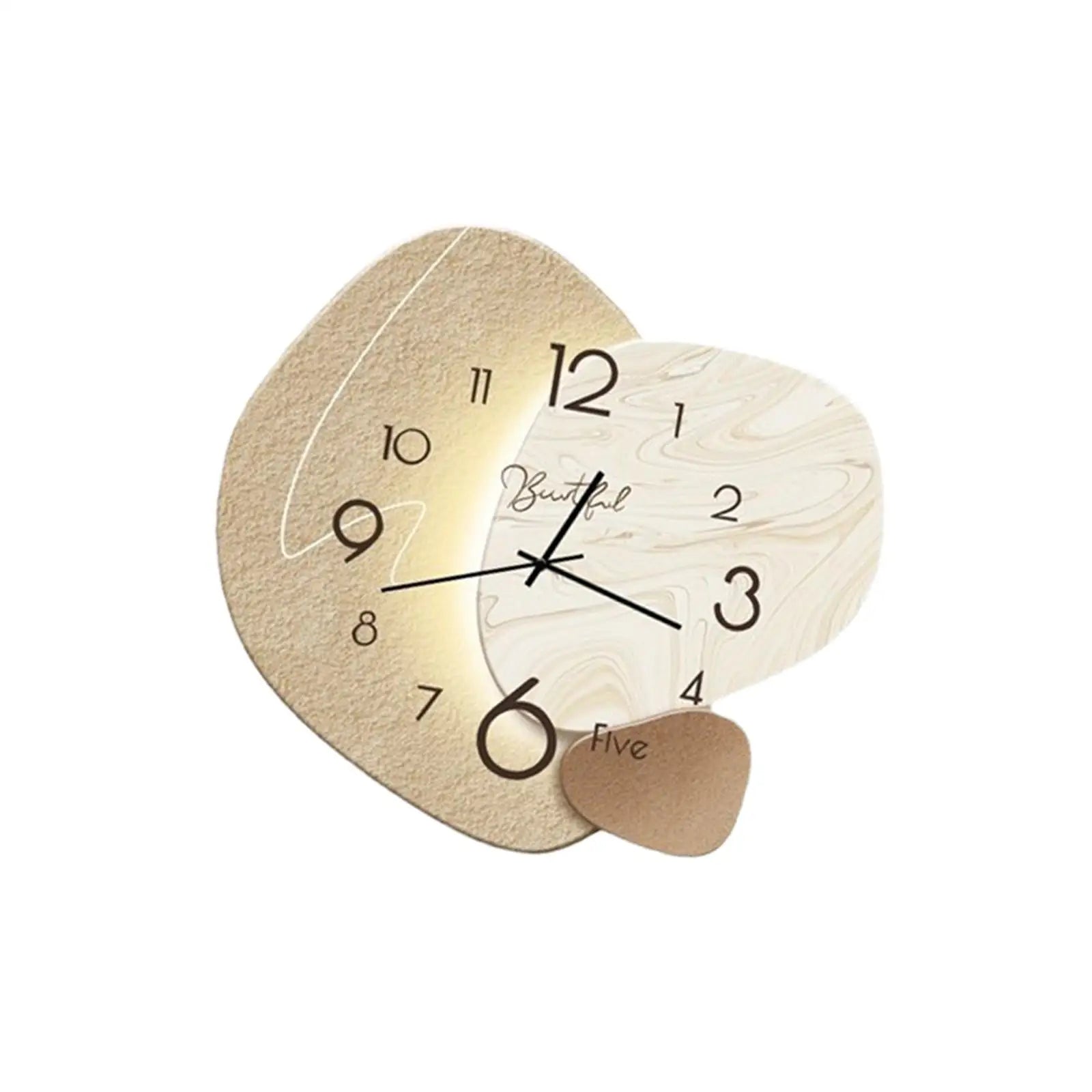 Nutshell Nordic wall clock featuring an artistic design with a light wood finish and minimalistic numbers