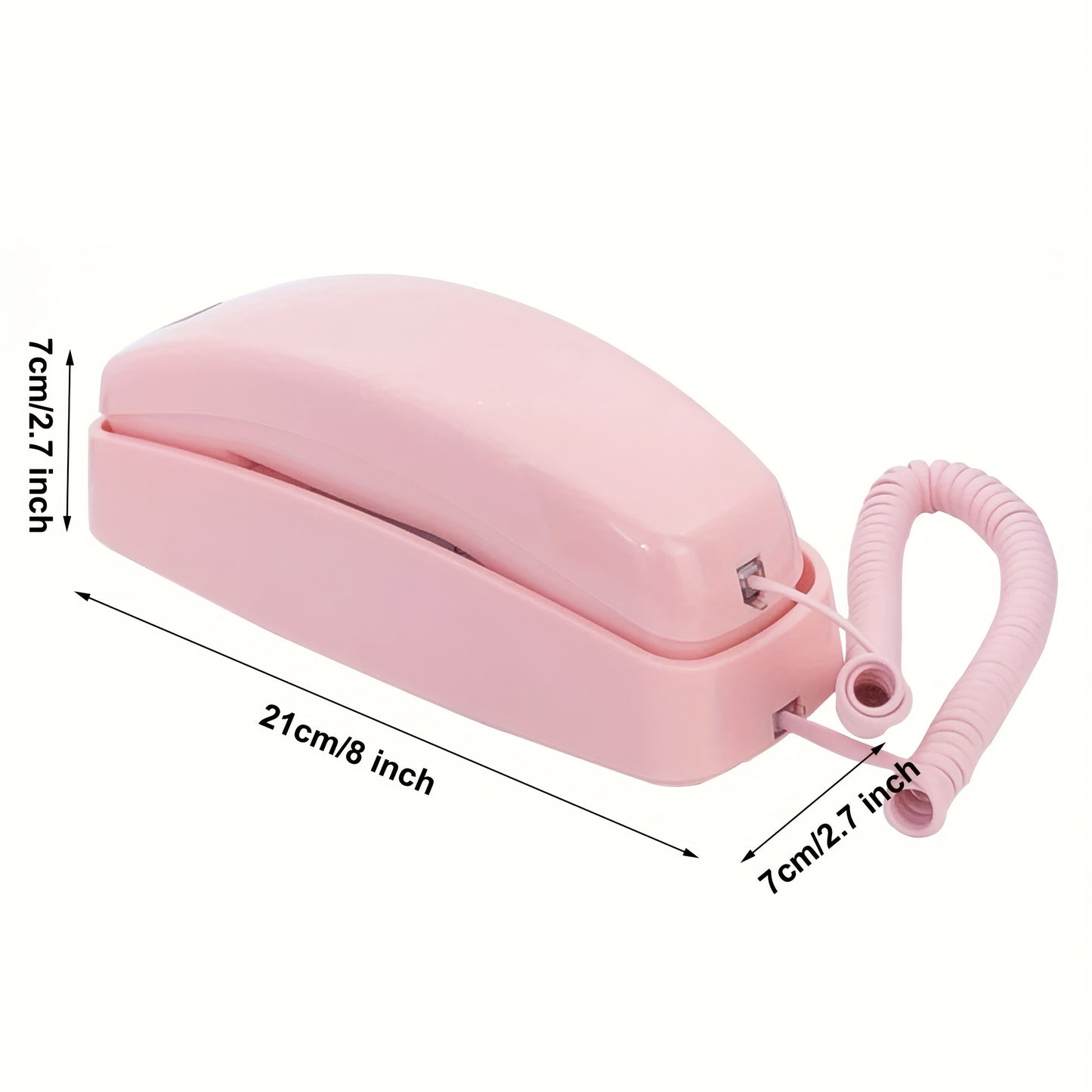Nutshell Big Button Landline Wall Phone in pink with easy-to-use design and coiled cord