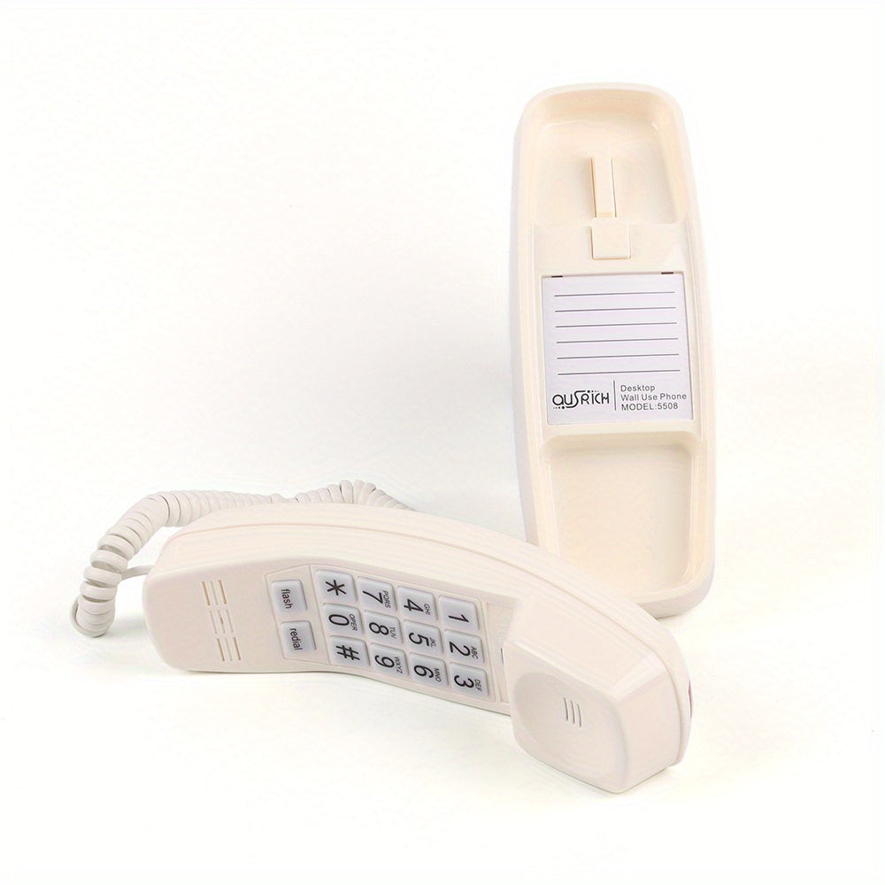 Nutshell Big Button Landline Wall Phone in white with easy-to-read buttons for clear communication