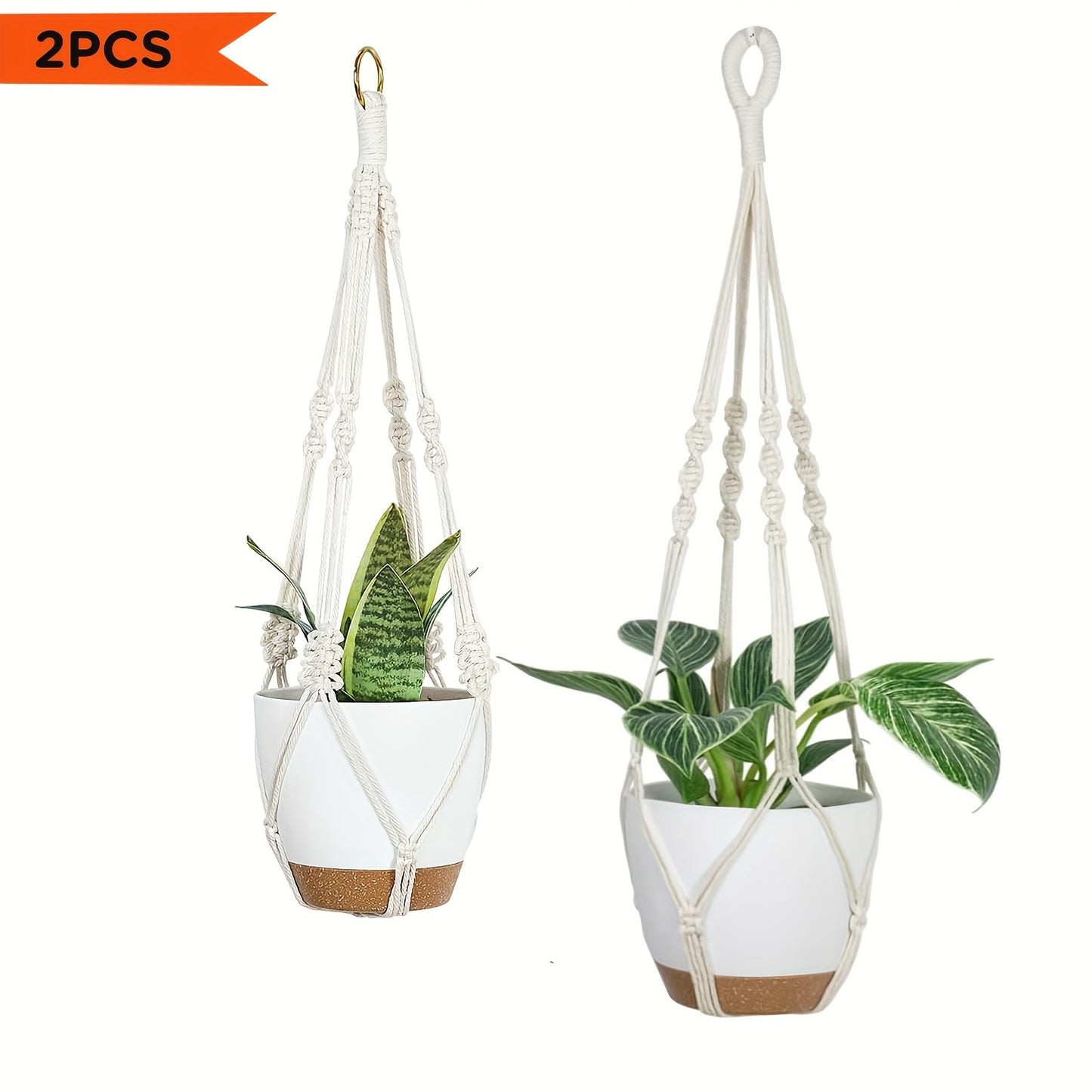Boho Macrame Plant Hangers Self-Watering Hanging Baskets with stylish design for indoor plants