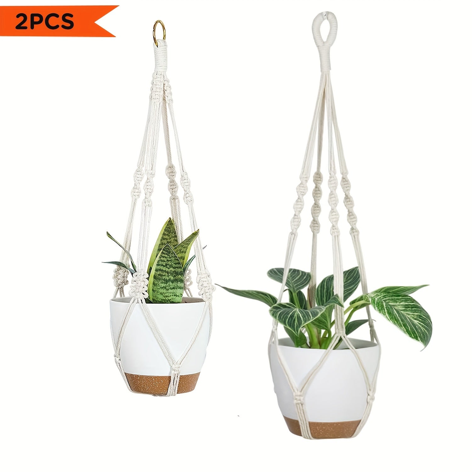 Boho Macrame Plant Hangers Self-Watering Hanging Baskets with stylish design for indoor plants