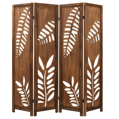 Nutshell wooden partition with carved leaf pattern room partition design for decorative room separation