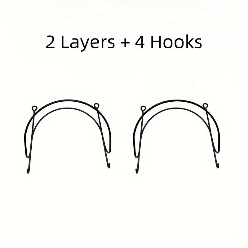 Nutshell cast iron towel racks featuring 2 layers and 4 hooks for efficient bathroom organization