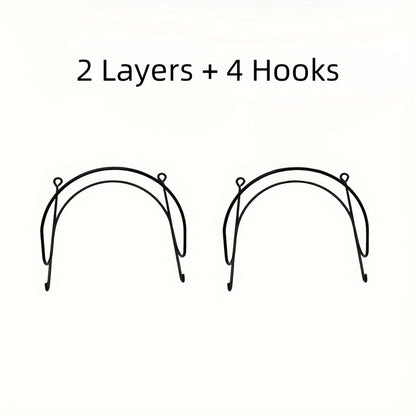 Nutshell cast iron towel racks featuring 2 layers and 4 hooks for efficient bathroom organization